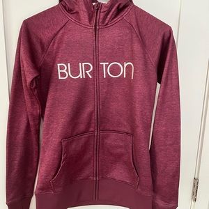 Burton women’s zip up hoodie, size small. Maroon/Burgundy